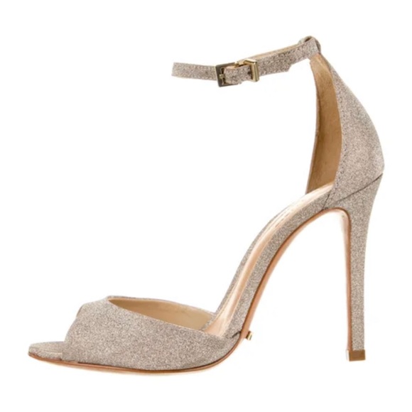 Schultz SASHA LEE Sandal Silver Peep Toe Glitter Pumps (9.5) Worn once! - Picture 3 of 4